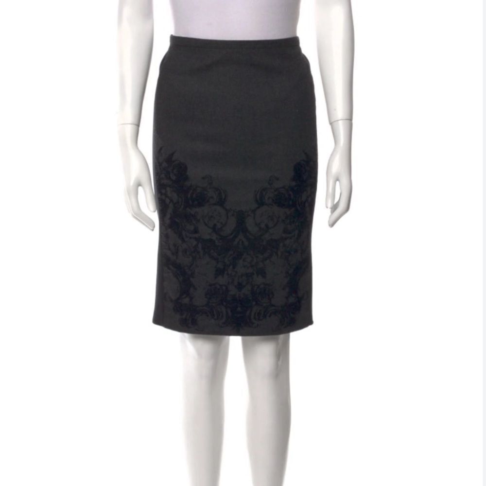 ROBERTO CAVALLI
GREY PRINTED PENCIL SKIRT
